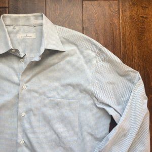 Ermenegildo Zegna Blue Plaid Button Down Shirt
